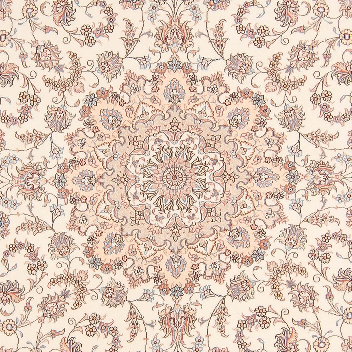 Perzisch tapijt - Tabriz - Royal rond  - 250 x 250 cm - crème