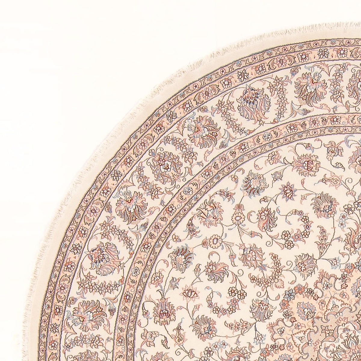 Perzisch tapijt - Tabriz - Royal rond  - 250 x 250 cm - crème