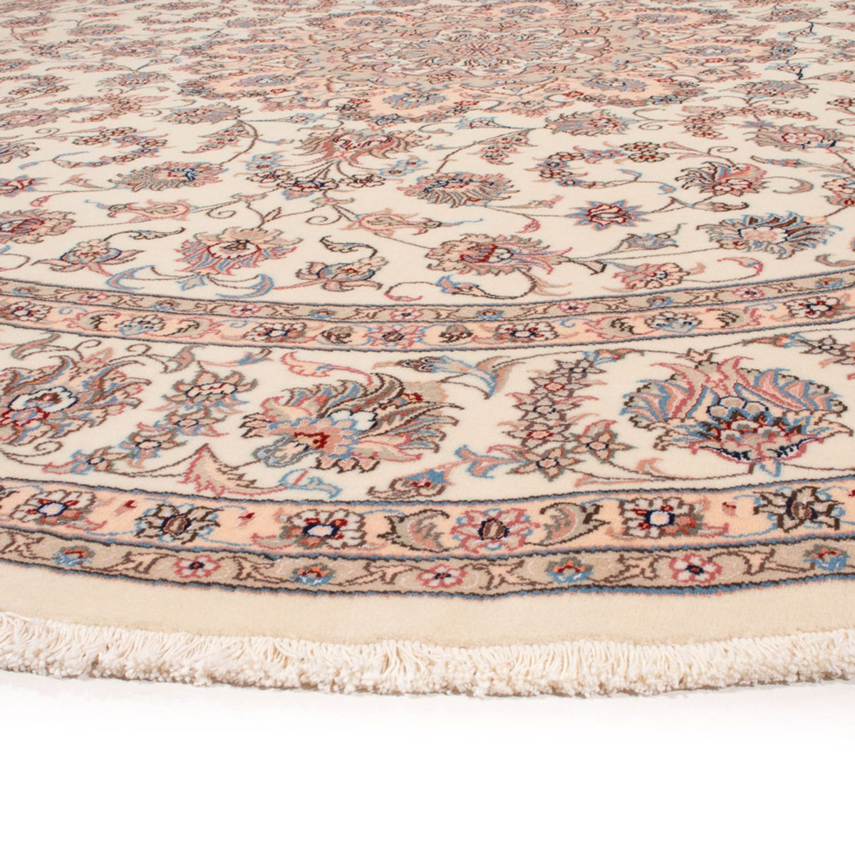 Perzisch tapijt - Tabriz - Royal rond  - 250 x 250 cm - crème