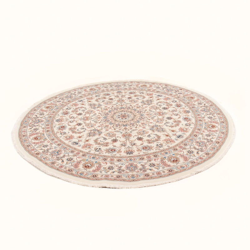 Perzisch tapijt - Tabriz - Royal rond  - 197 x 194 cm - crème