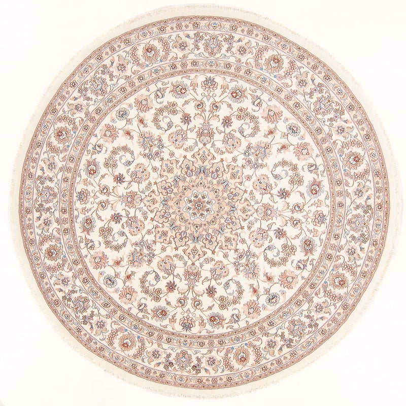 Perzisch tapijt - Tabriz - Royal rond  - 202 x 196 cm - crème