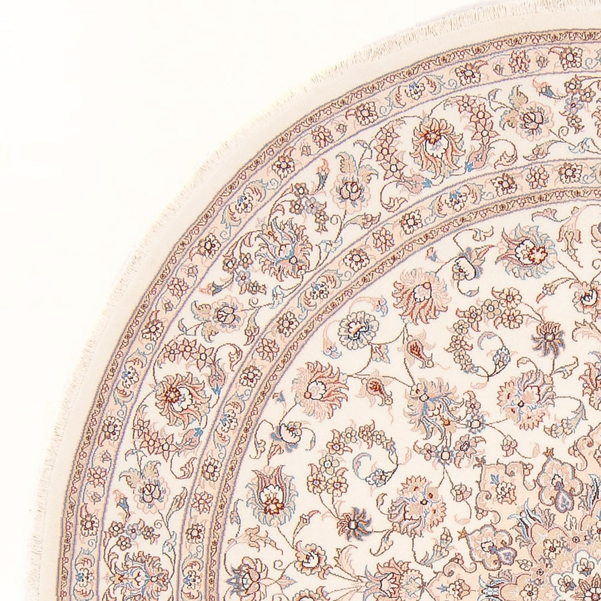 Perzisch tapijt - Tabriz - Royal rond  - 202 x 196 cm - crème