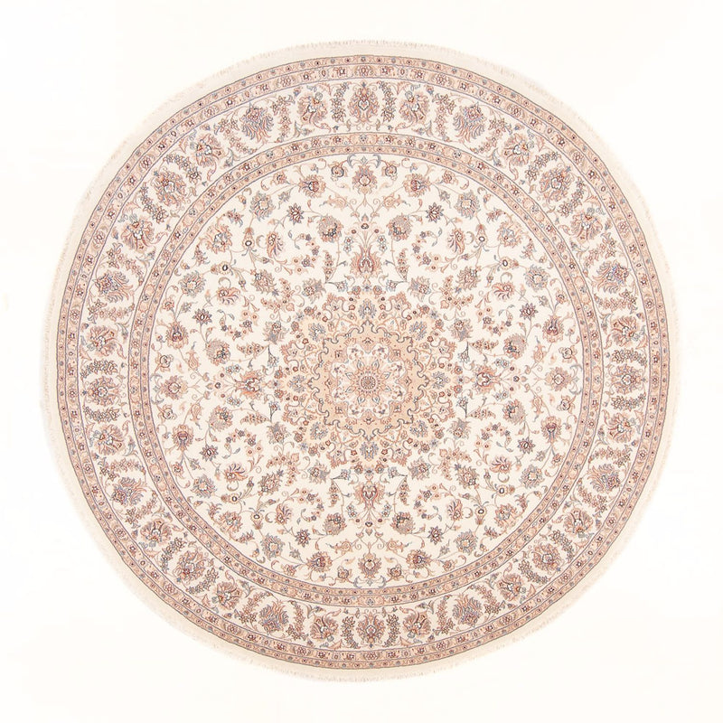 Perzisch tapijt - Tabriz - Royal rond  - 250 x 250 cm - crème