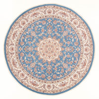 Perzisch tapijt - Tabriz - Royal rond  - 200 x 200 cm - lichtblauw