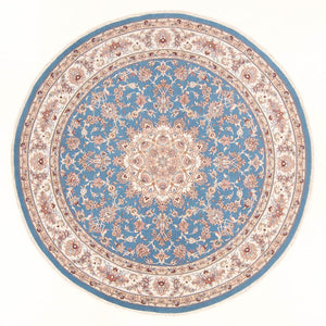 Perzisch tapijt - Tabriz - Royal rond  - 200 x 200 cm - lichtblauw