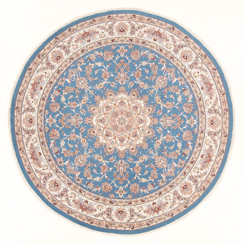Perzisch tapijt - Tabriz - Royal rond  - 200 x 200 cm - lichtblauw