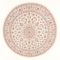 Perzisch tapijt - Tabriz - Royal rond  - 200 x 200 cm - crème