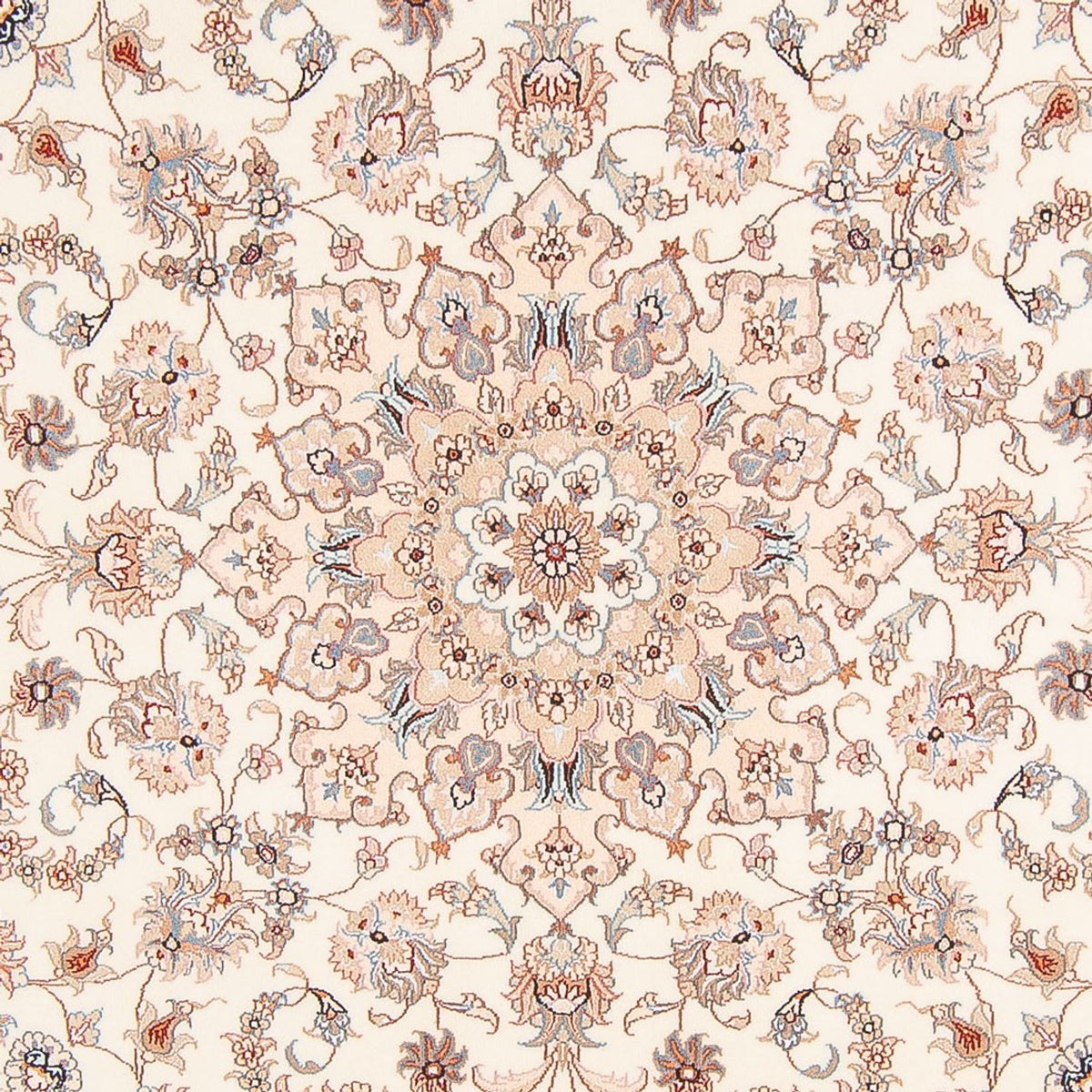 Perzisch tapijt - Tabriz - Royal rond  - 200 x 200 cm - crème