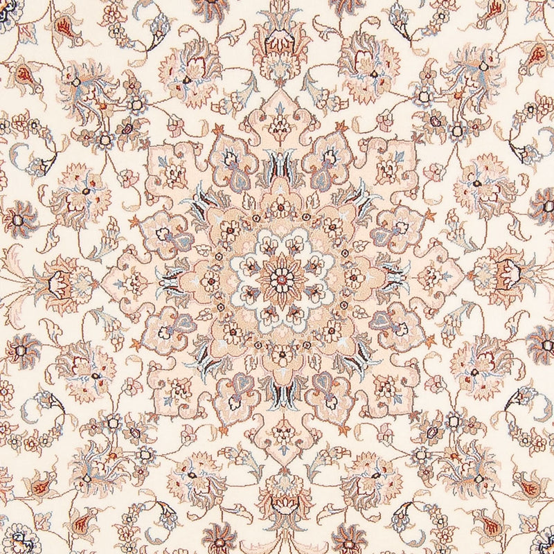 Perzisch tapijt - Tabriz - Royal rond  - 200 x 200 cm - crème