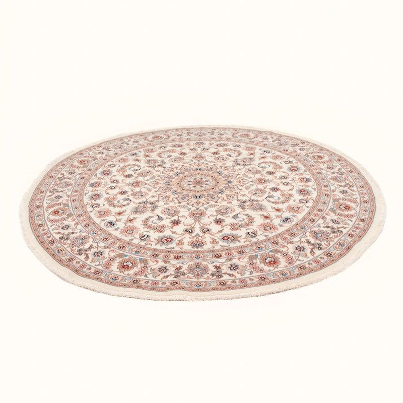 Perzisch tapijt - Tabriz - Royal rond  - 200 x 200 cm - crème