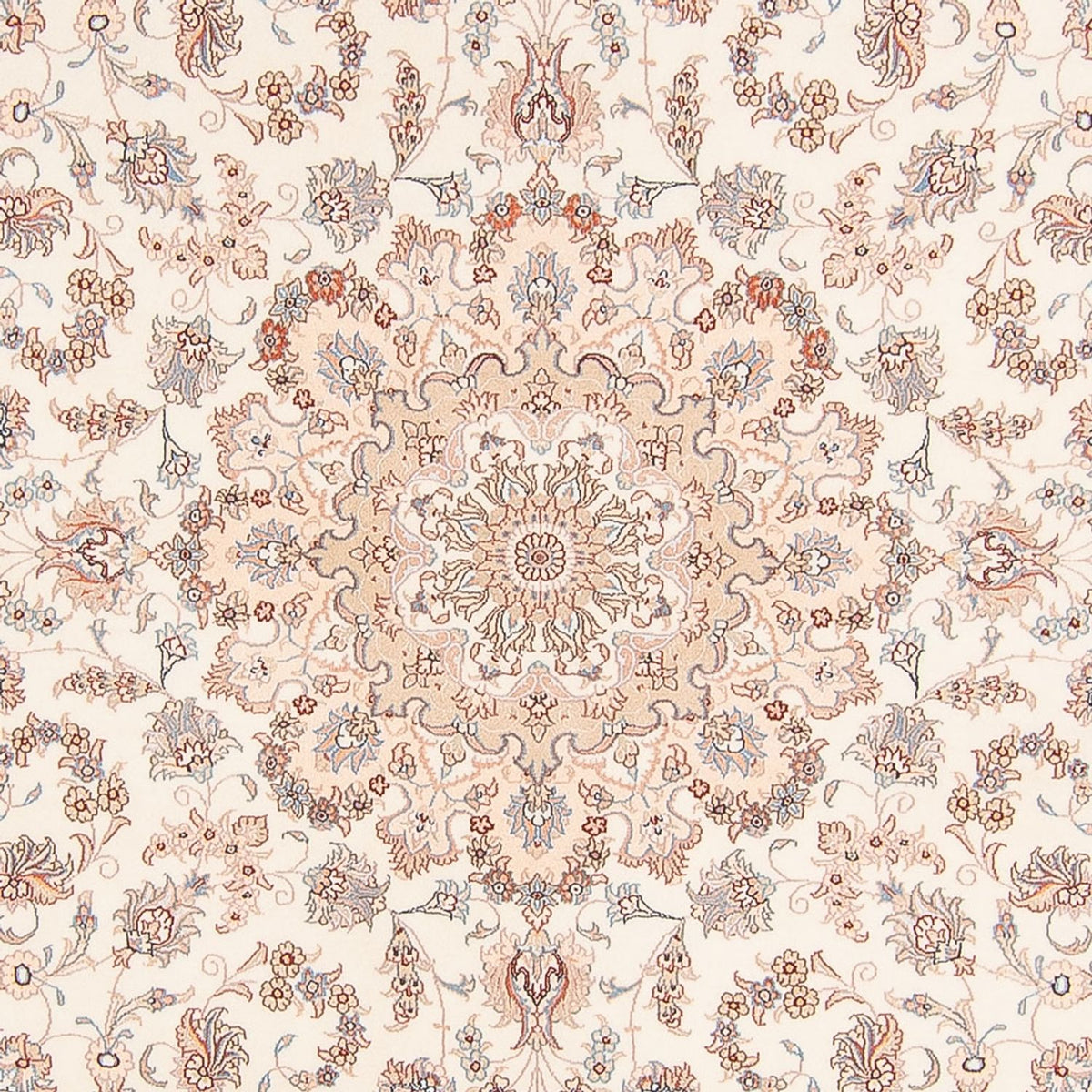 Perzisch tapijt - Tabriz - Royal rond  - 248 x 248 cm - crème