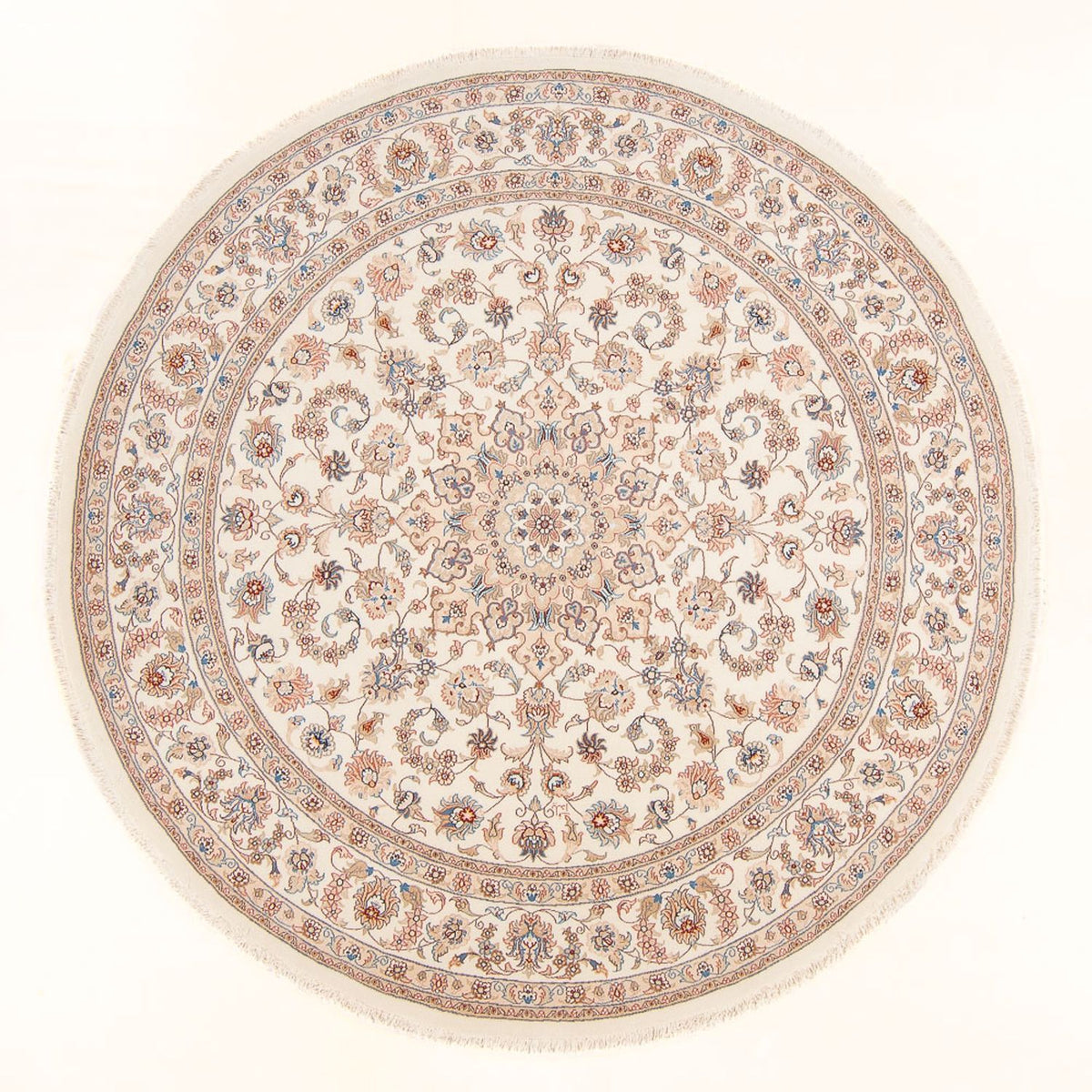 Perzisch tapijt - Tabriz - Royal rond  - 199 x 197 cm - crème