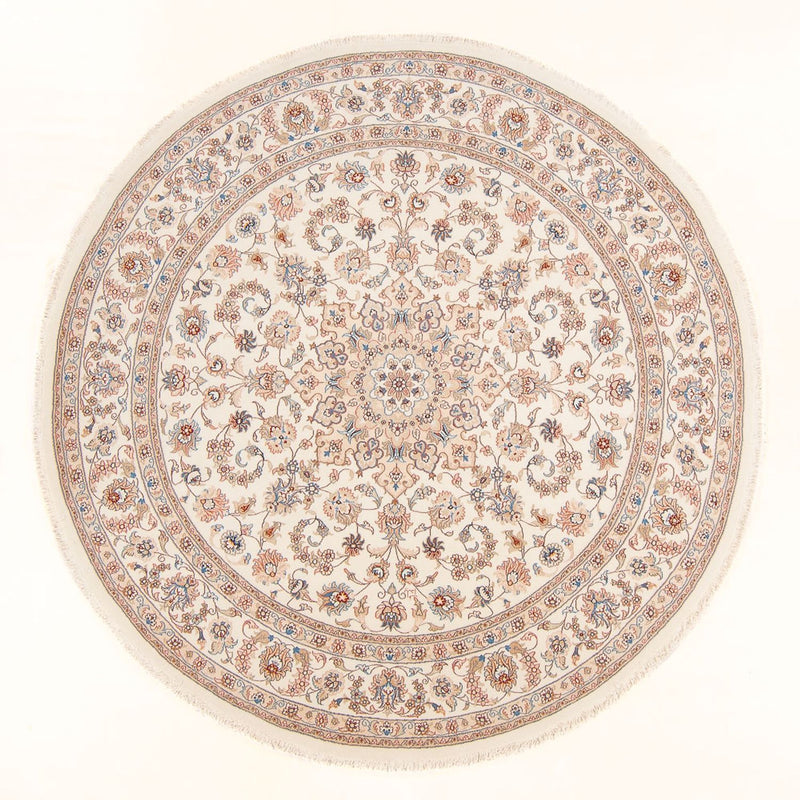 Perzisch tapijt - Tabriz - Royal rond  - 199 x 197 cm - crème