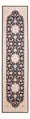 Loper Perzisch tapijt - Tabriz - Royal - 297 x 80 cm - donkerblauw