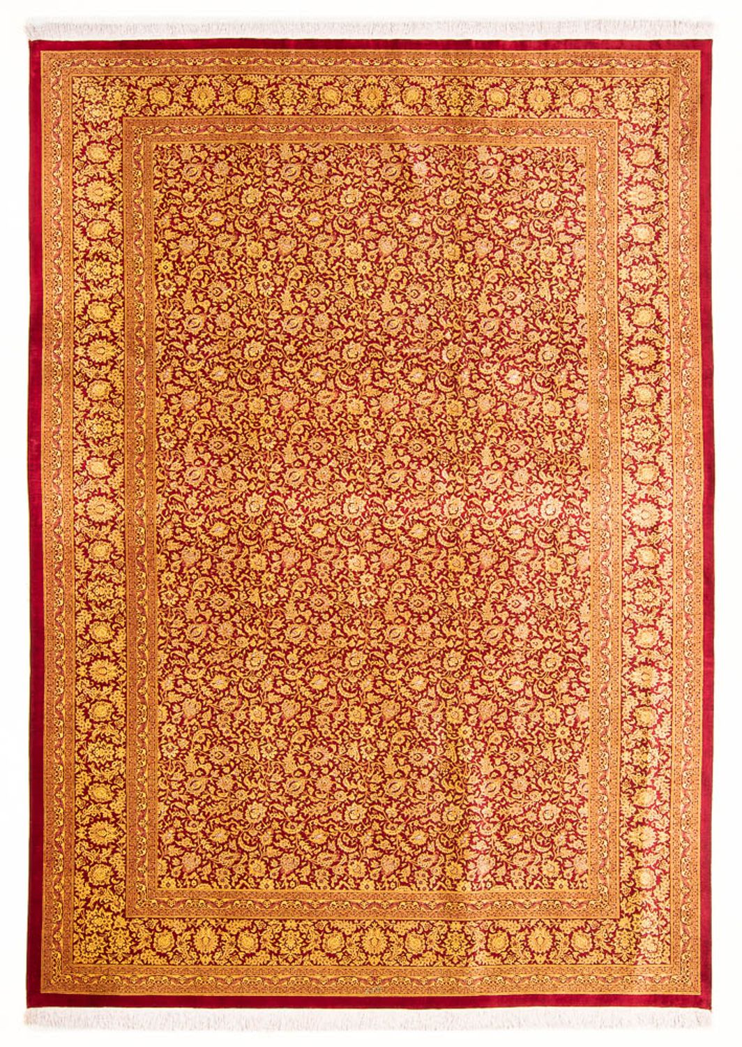 Zijden tapijt - Ghom Silk - Premium - 300 x 205 cm - oranje