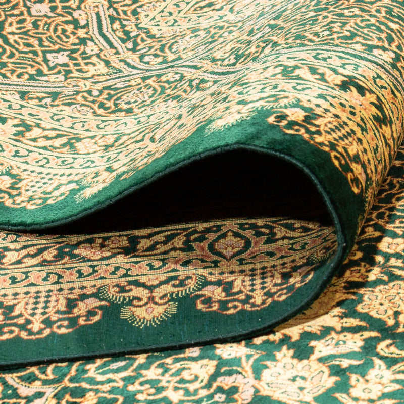 Zijden tapijt - Ghom Silk - Premium - 294 x 196 cm - olijfgroen