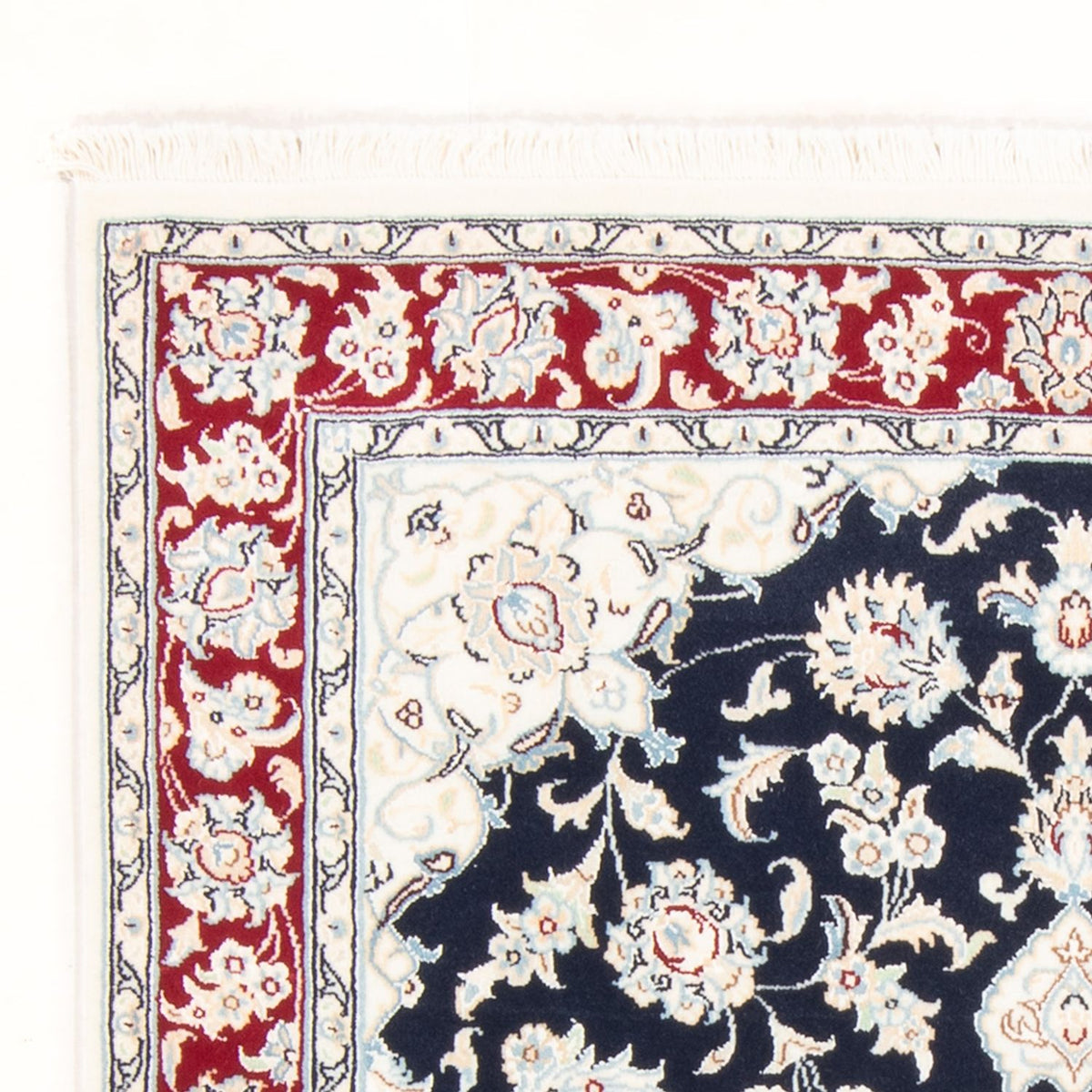 Perzisch tapijt - Nain - Koninklijk - 151 x 105 cm - donkerblauw