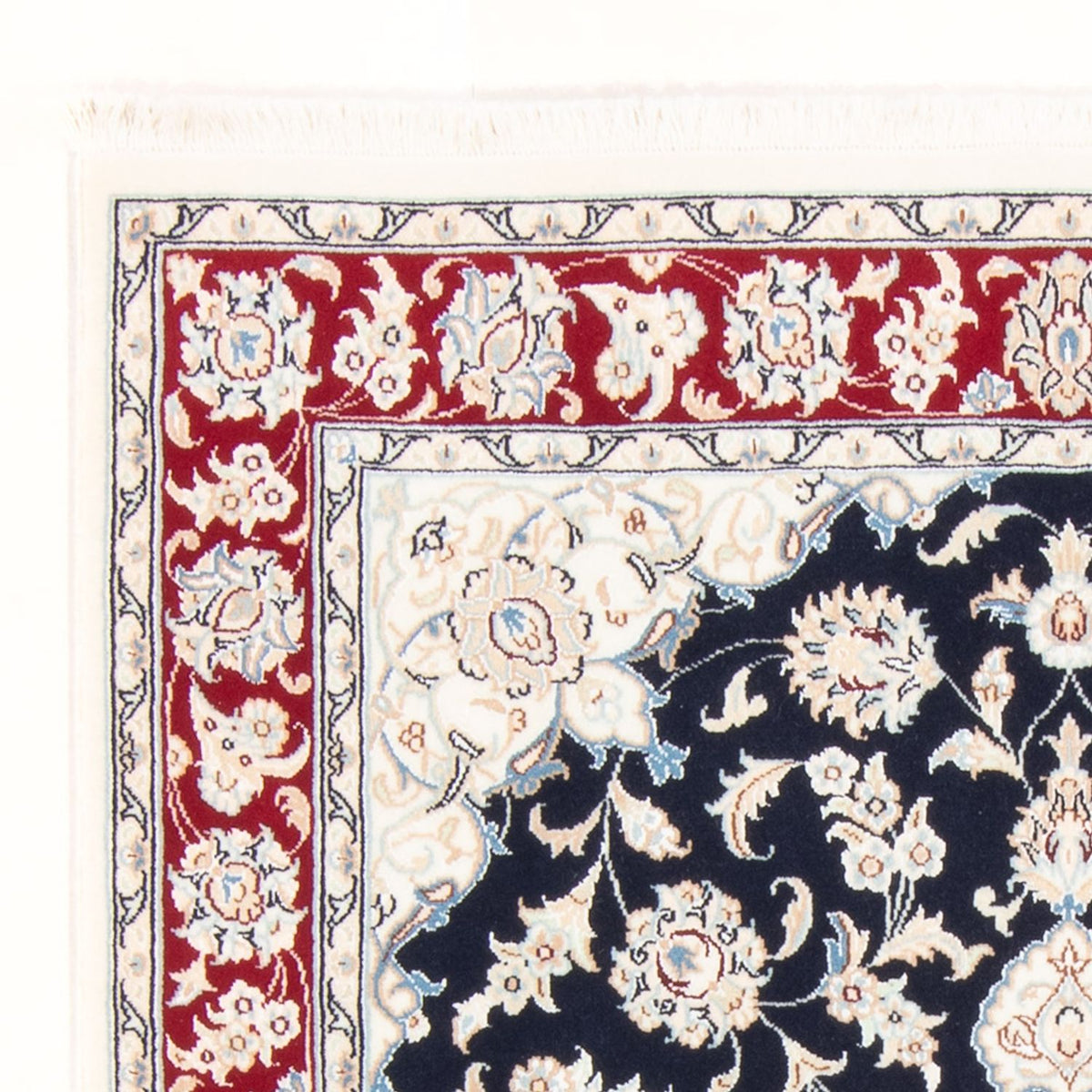 Perzisch tapijt - Nain - Koninklijk - 158 x 108 cm - donkerblauw