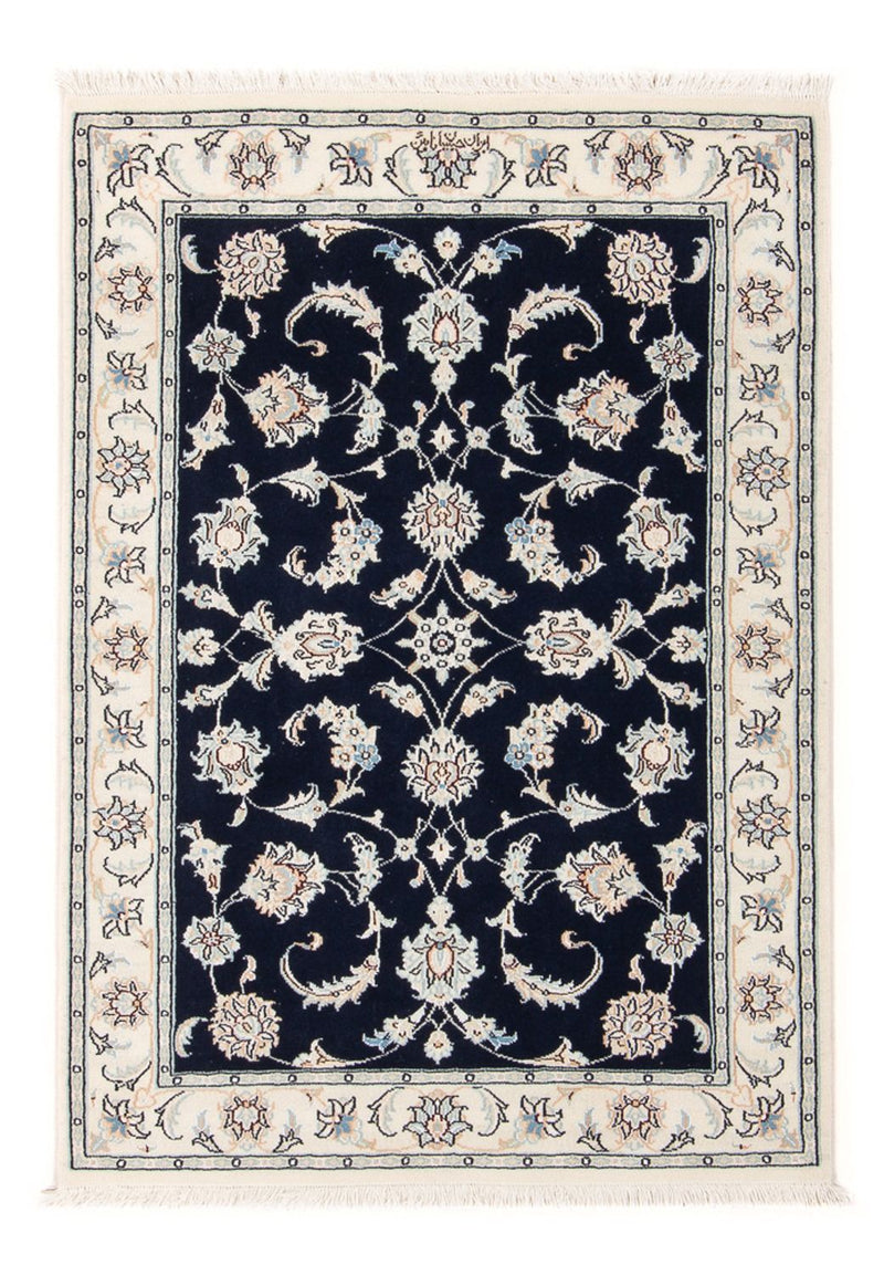Perzisch tapijt - Nain - Premium - 124 x 82 cm - donkerblauw
