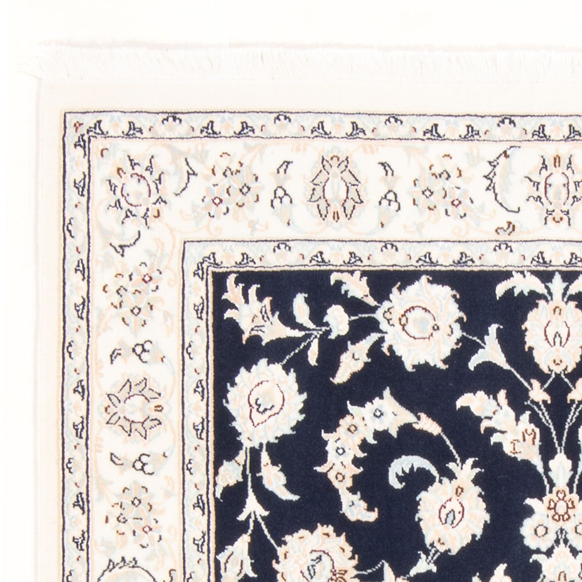 Perzisch tapijt - Nain - Koninklijk - 155 x 105 cm - donkerblauw