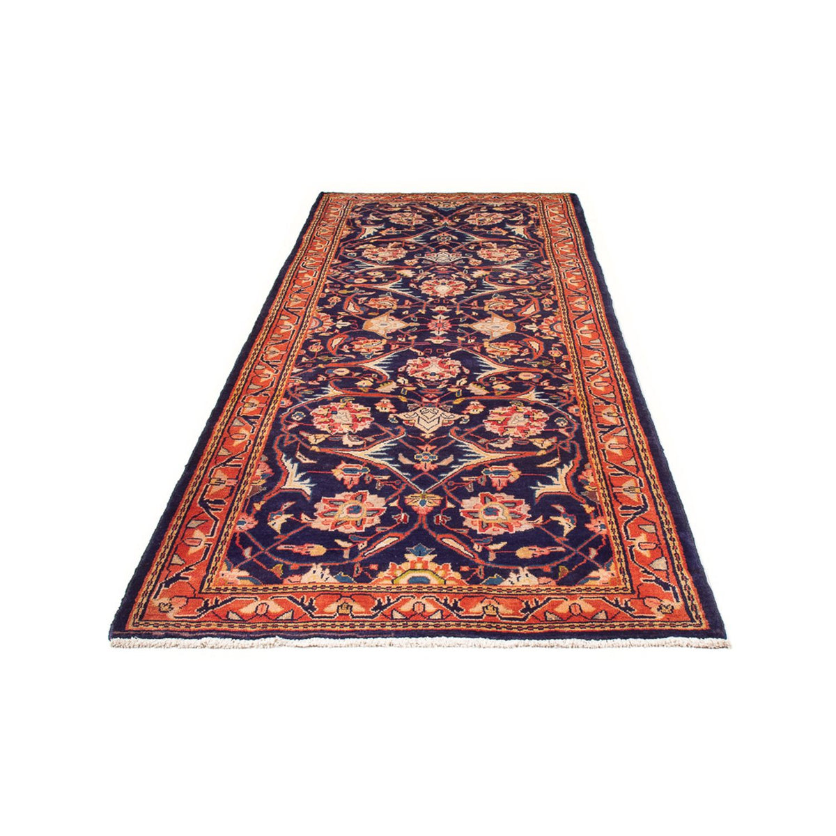 Loper Perzisch tapijt - Bijar - 306 x 118 cm - donkerblauw