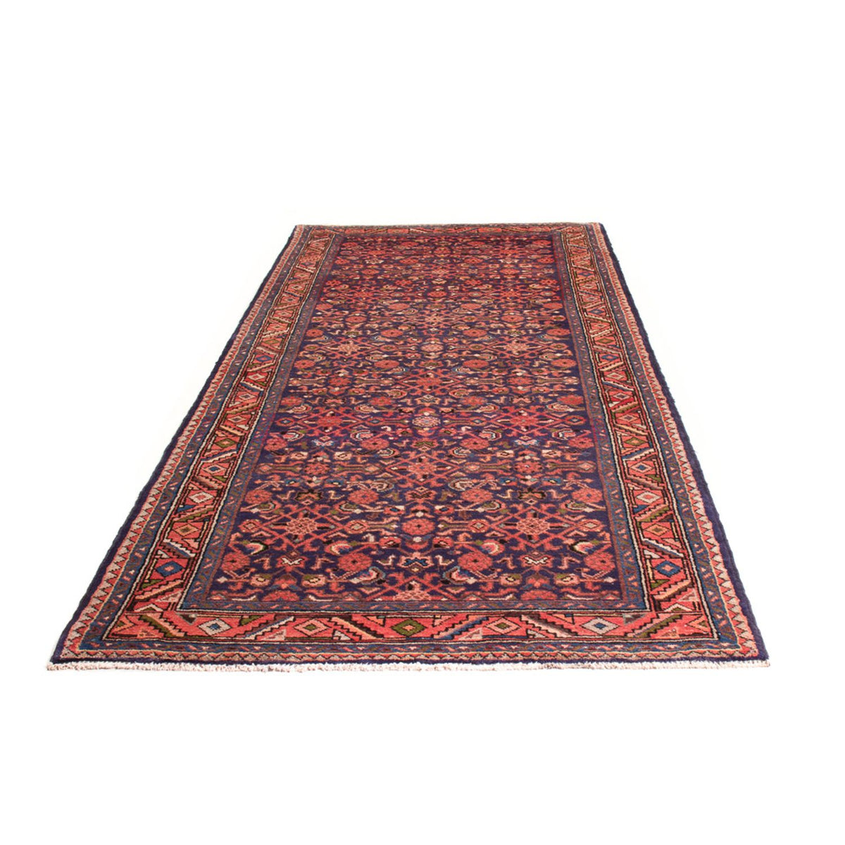 Loper Perzisch Tapijt - Nomadisch - 308 x 118 cm - donkerblauw