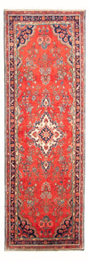 Rudbar Tapijt 112x300cm - Perzisch tapijt - Loper / Rood / 112 x 300 cm Loper