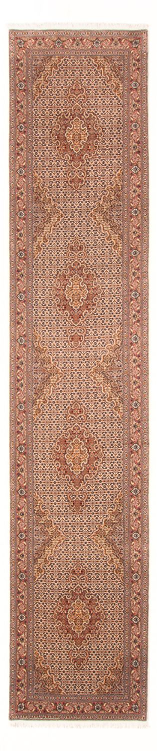 Loper Perzisch tapijt - Tabriz - Royal - 400 x 80 cm - beige
