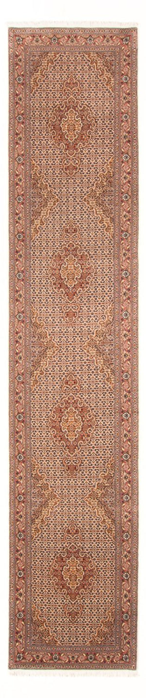 Loper Perzisch tapijt - Tabriz - Royal - 400 x 80 cm - beige