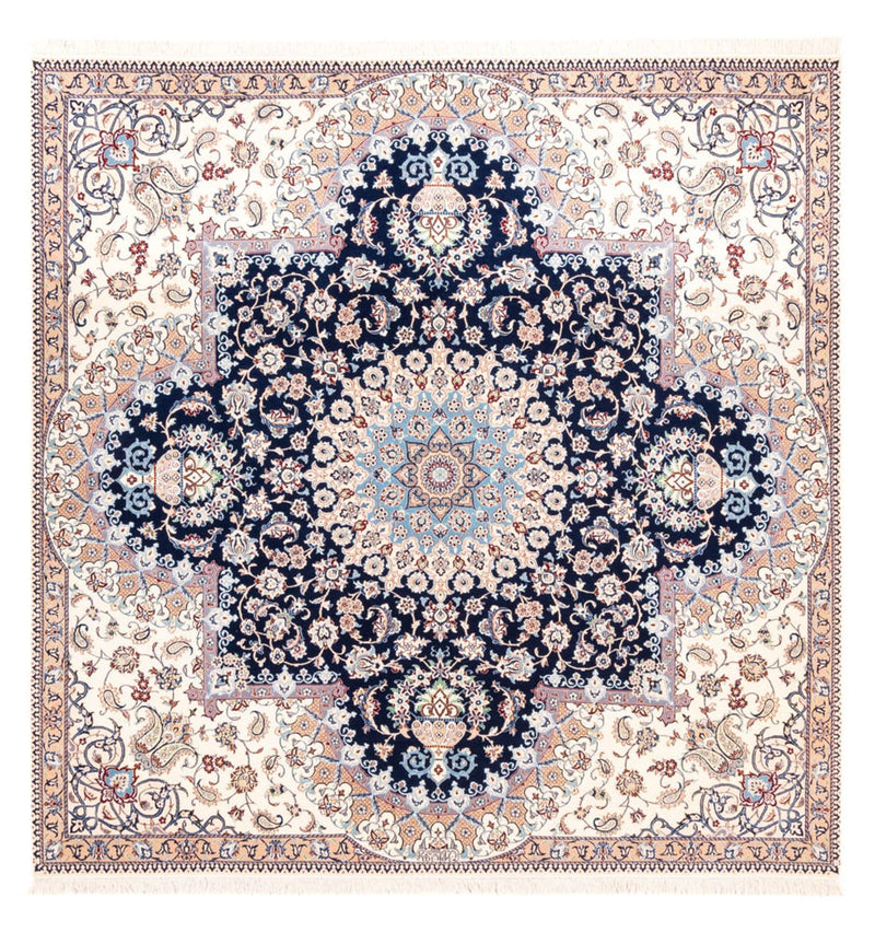 Perzisch tapijt - Nain - Premium vierkant  - 212 x 212 cm - donkerblauw