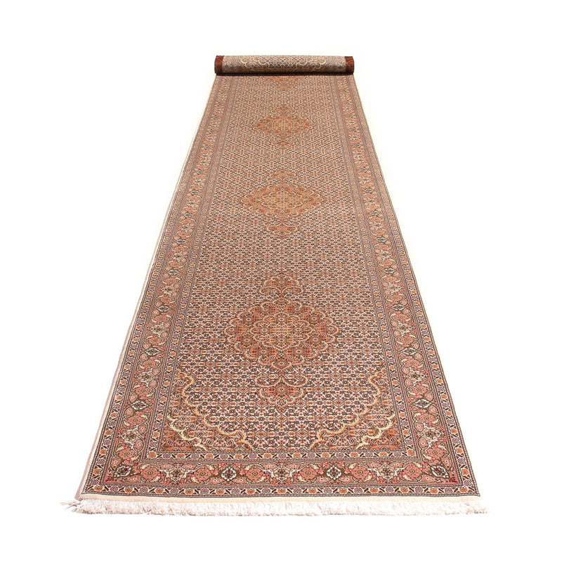 Loper Perzisch tapijt - Tabriz - Royal - 407 x 78 cm - beige