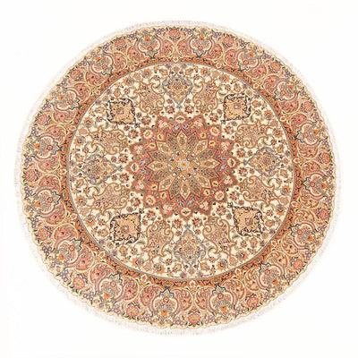 Perzisch tapijt - Tabriz - Royal rond  - 200 x 200 cm - crème