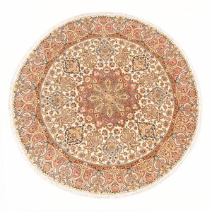 Perzisch tapijt - Tabriz - Royal rond  - 200 x 200 cm - crème