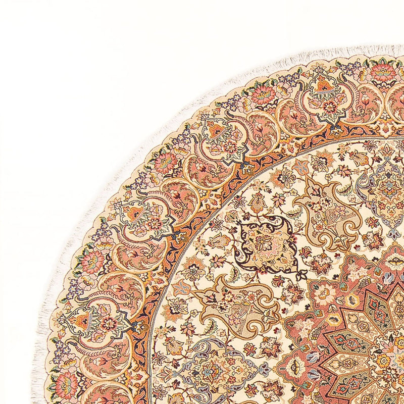 Perzisch tapijt - Tabriz - Royal rond  - 200 x 200 cm - crème
