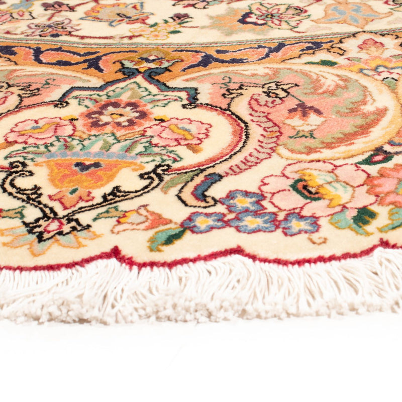 Perzisch tapijt - Tabriz - Royal rond  - 200 x 200 cm - crème