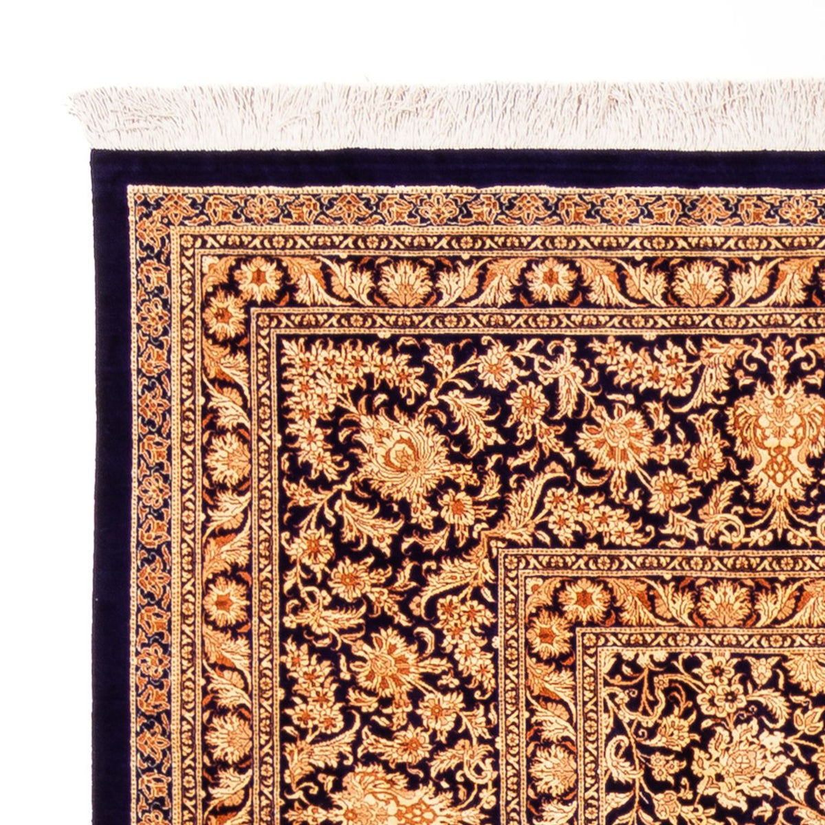 Zijden tapijt - Ghom Silk - Premium vierkant  - 247 x 243 cm - donker beige