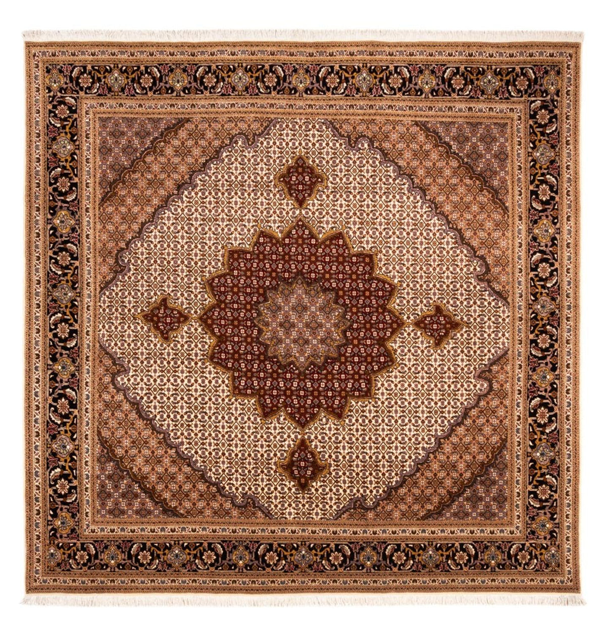 Perzisch tapijt - Tabriz - Royal vierkant  - 256 x 250 cm - bordeauxrood