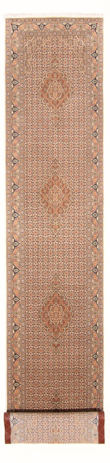 Loper Perzisch tapijt - Tabriz - Royal - 403 x 82 cm - beige