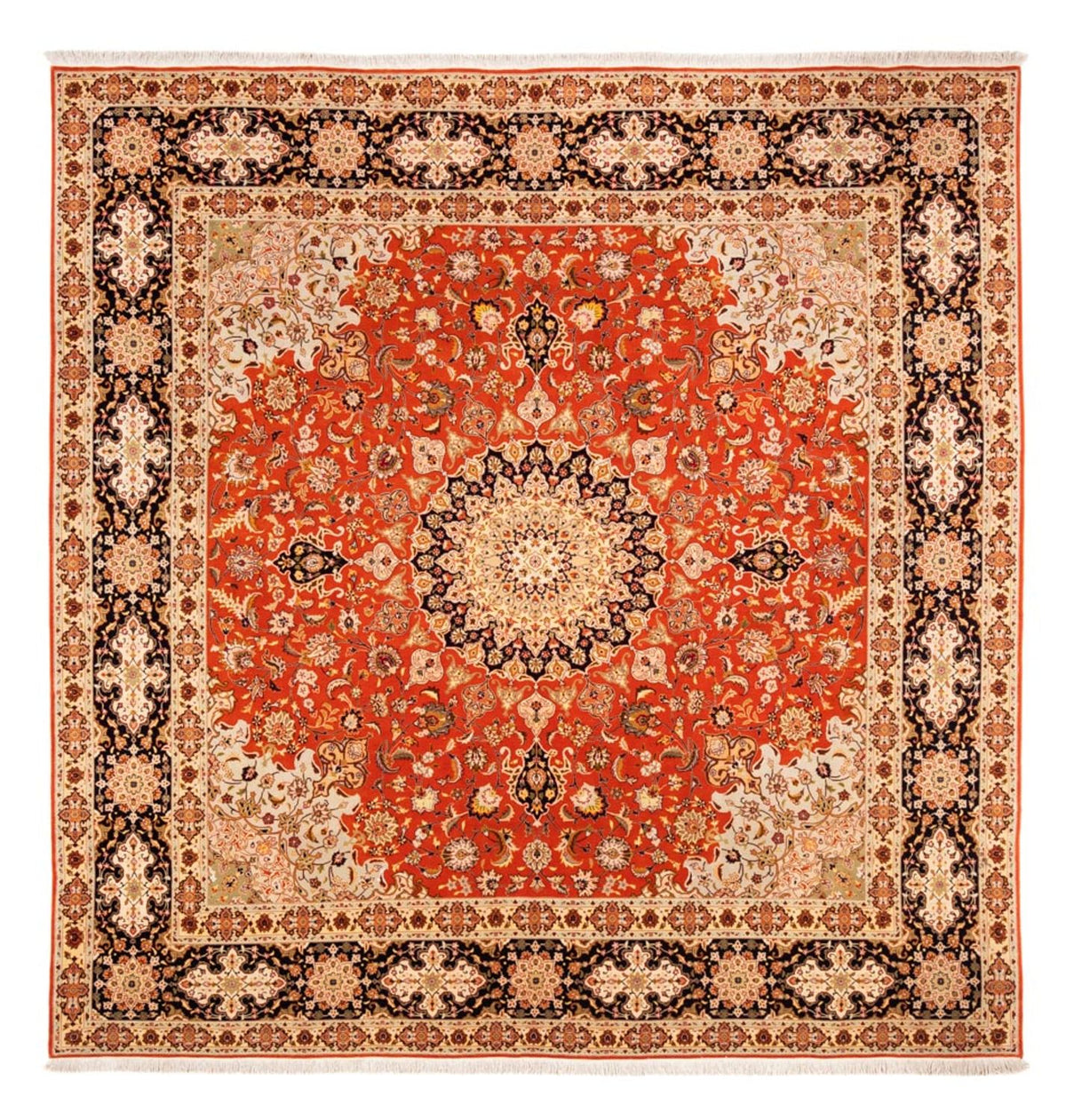Perzisch tapijt - Tabriz vierkant  - 253 x 249 cm - oranje