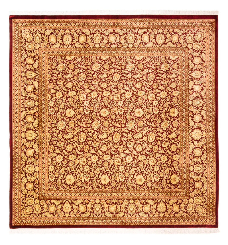 Zijden tapijt - Ghom Silk - Premium vierkant  - 200 x 200 cm - goud