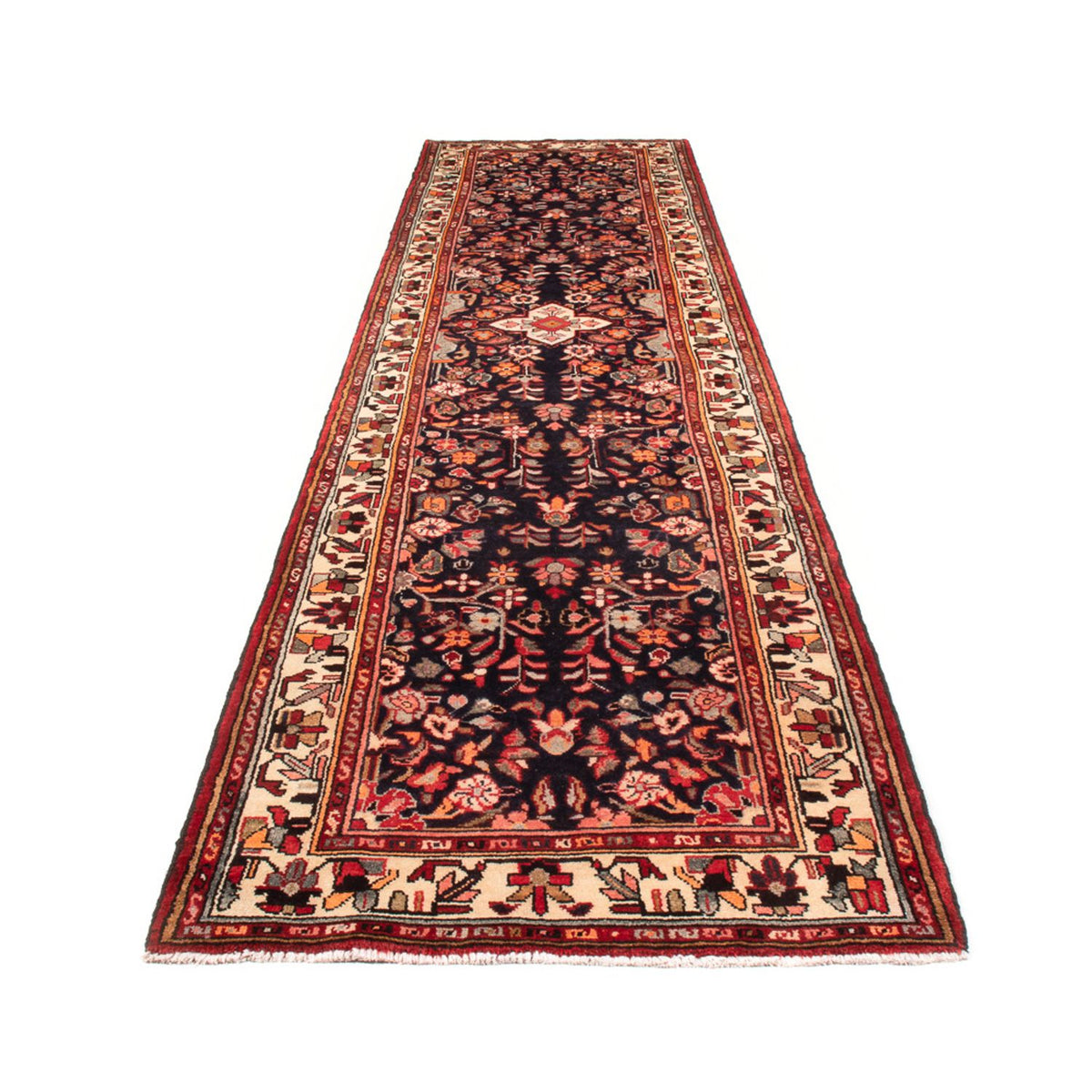 Loper Perzisch Tapijt - Nomadisch - 391 x 100 cm - donkerblauw