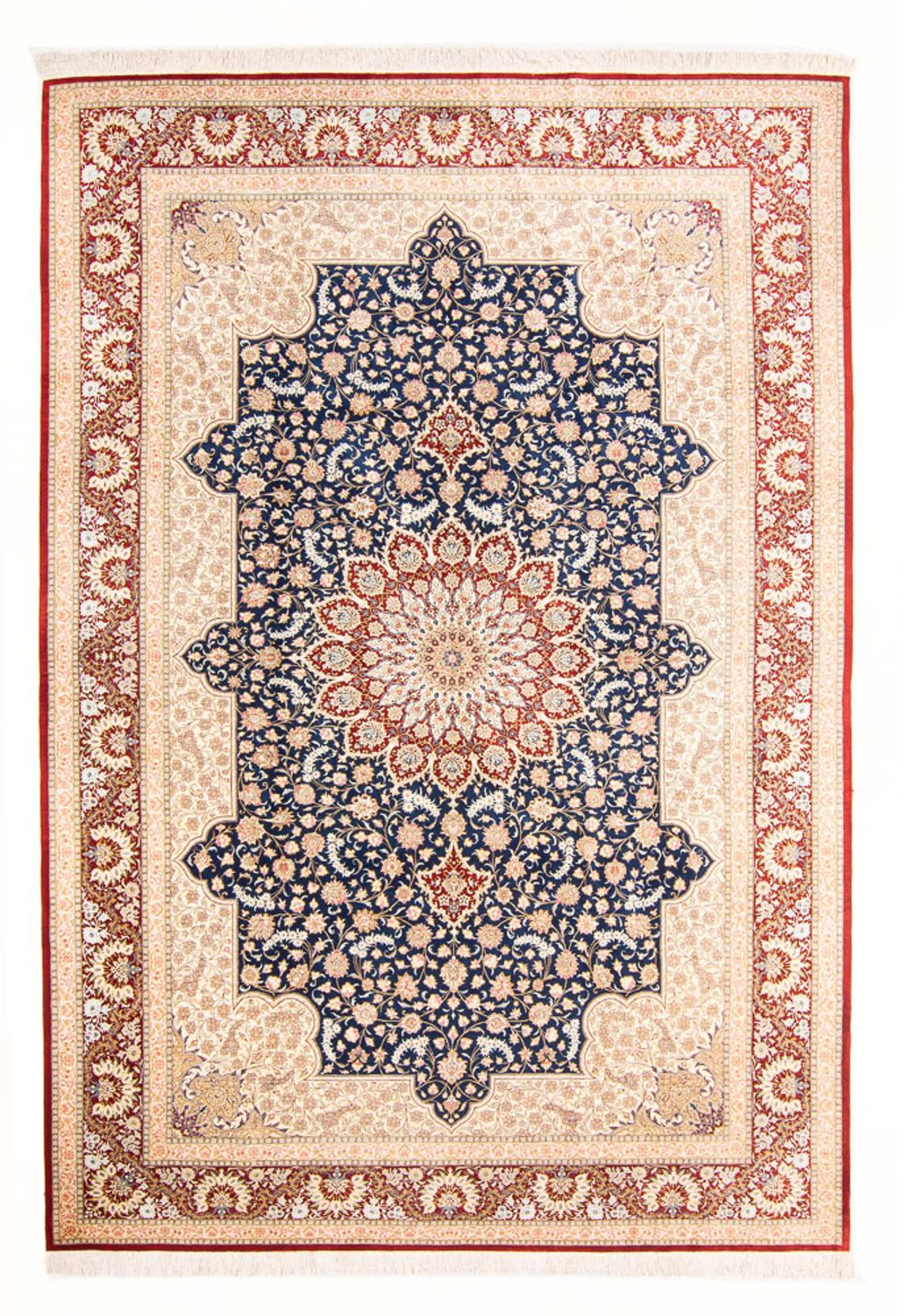 Zijden tapijt - Ghom Silk - Premium - 287 x 196 cm - blauw