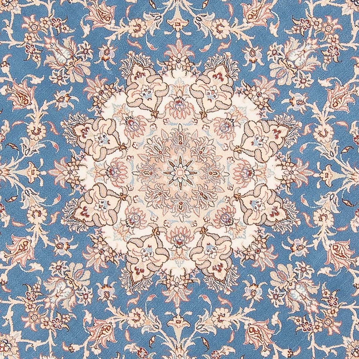 Perzisch tapijt - Tabriz - Royal rond  - 200 x 200 cm - blauw