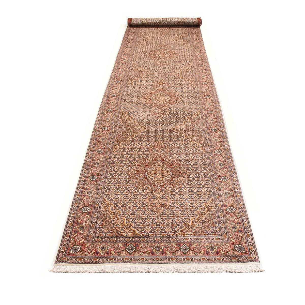Loper Perzisch tapijt - Tabriz - Royal - 400 x 78 cm - beige