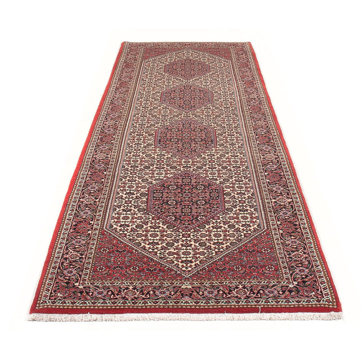 Loper Perzisch tapijt - Bijar - Koninklijk - 305 x 90 cm - beige