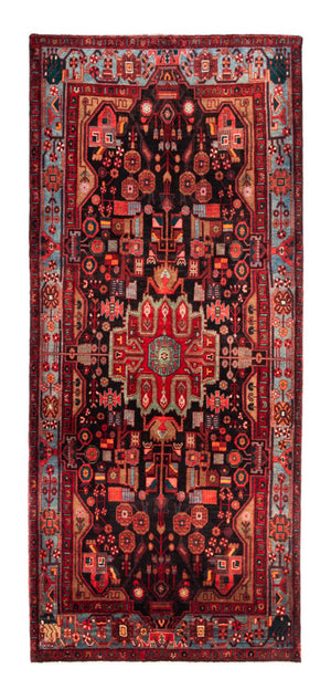 Loper Perzisch Tapijt - Nomadisch - 343 x 154 cm - donkerblauw