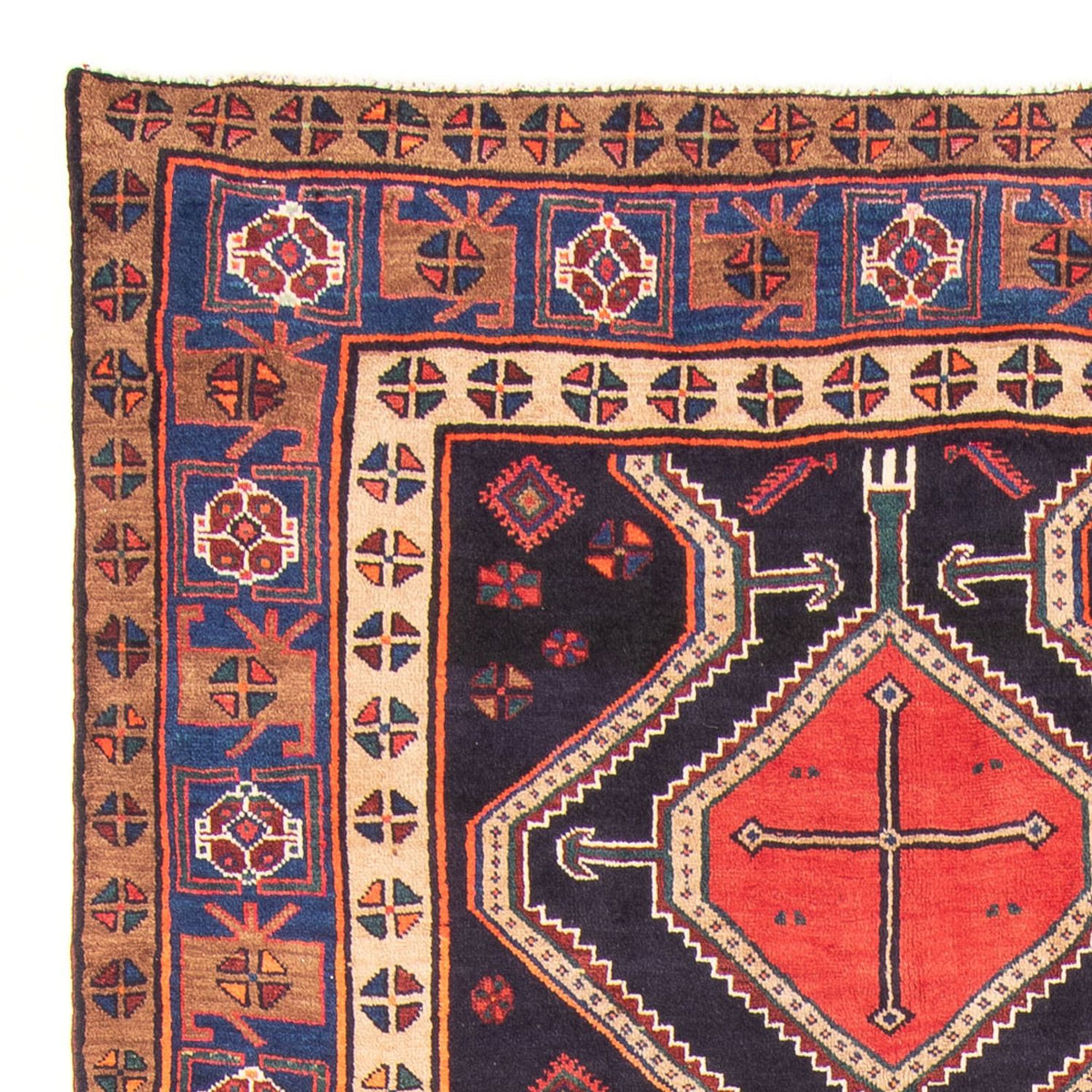 Loper Perzisch Tapijt - Nomadisch - 380 x 153 cm - donkerblauw