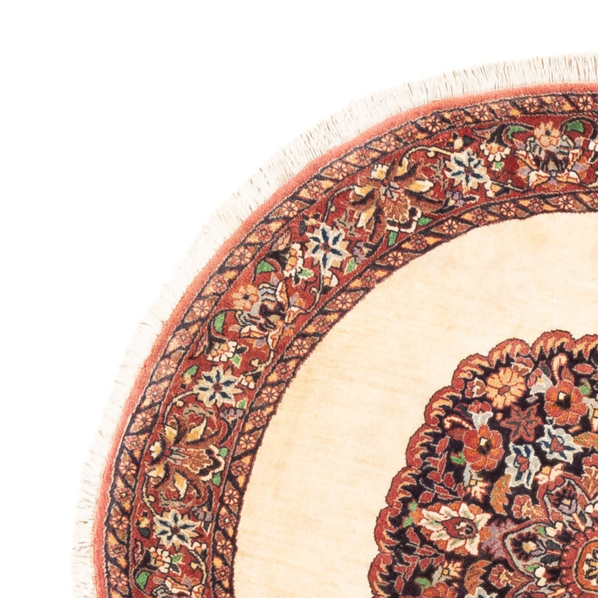 Perzisch tapijt - Bijar - Koninklijk rond  - 100 x 100 cm - crème