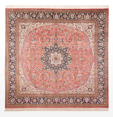 Zijden tapijt - Ghom Silk - Premium vierkant  - 247 x 247 cm - licht rood