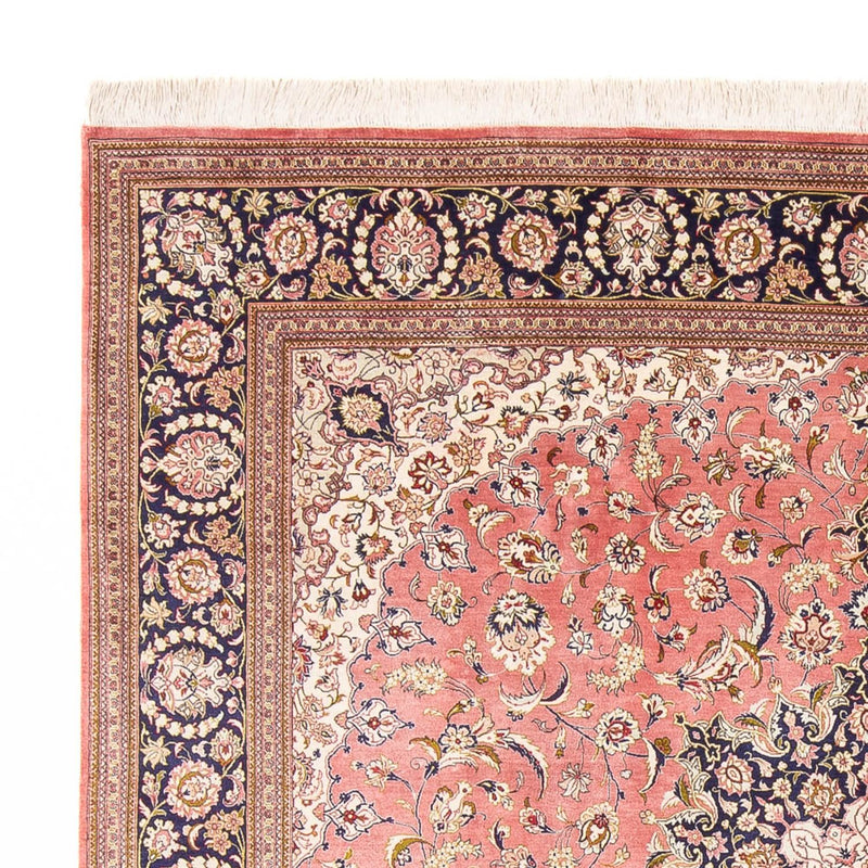 Zijden tapijt - Ghom Silk - Premium vierkant  - 247 x 247 cm - licht rood